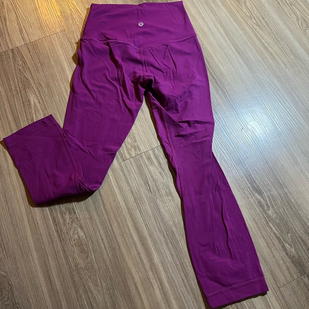 Lululemon Purple High Waisted Align Leggings 7/8” Length Size 2